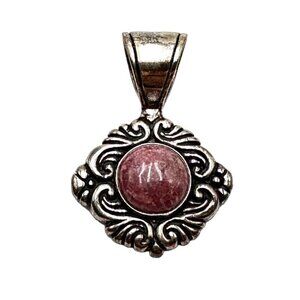 Carolyn Pollack Sterling Silver Rhodochrosite Pendant Enhancer